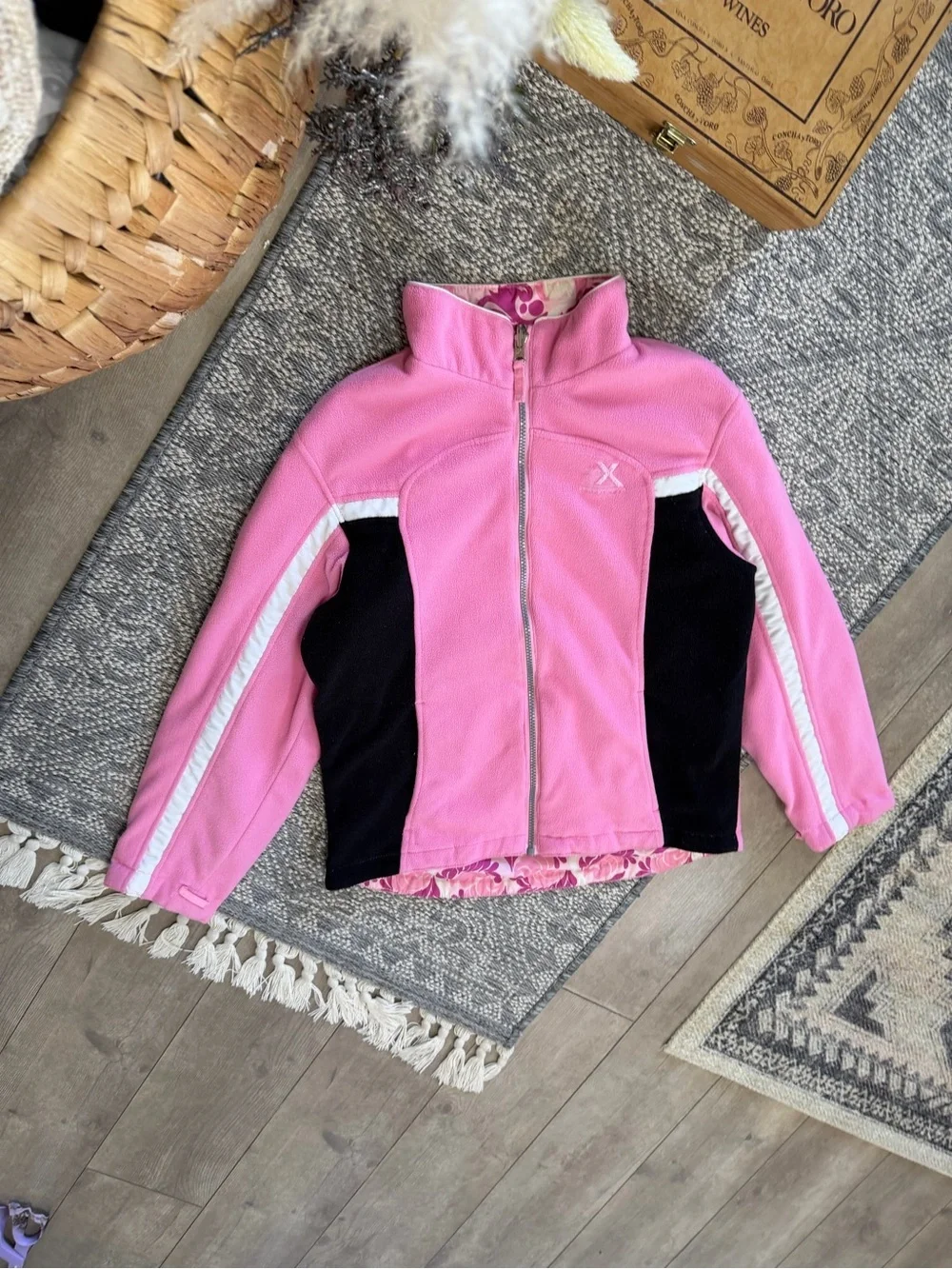Vintage ZeroXposur Girls Pink Reversible Jacket Size XL